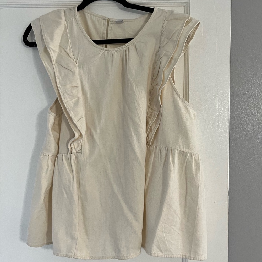 NEW white tank top ruffle blouse